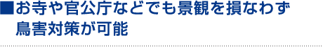 景観を損なわない鳥害対策